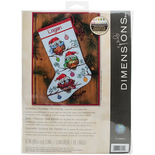 Dimensions&#xAE; Holiday Hooties Stocking Counted Cross Stitch Kit